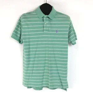 Polo by Ralph Lauren Striped Shirt Men's Medium Short Sleeve 100% Cotton Golf - Picture 1 of 13