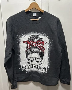 "Soccer Grammy" Black Pullover Sweatshirt Size Large Soccer Grammy Era Outdoors - Picture 1 of 12