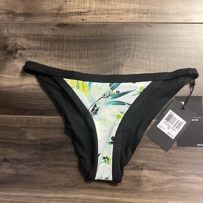 Parte inferior de bikini Hurley para mujer mediana negra floral Foto 1 de 4
