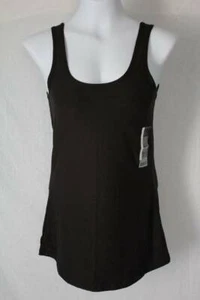 NEW Womens Juniors Tank Top 2X (19) Black Sleeveless Scoop Neck Shirt Stretch - Picture 1 of 2