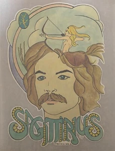 Original Vintage 1976 Schütze Horoskop Astrologie Sternzeichen Bügelbild Transfer - Bild 1 von 2