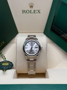 Rolex Lady-Datejust 2021 Silver Index Dial Stainless Steel Smooth  Oyster 28mm - Picture 1 of 8