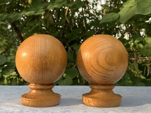 Rare Primitive SOLID OAK Bannister Bed Knob Candelabra Candle Holder 2 ❤️sj11h1s - Picture 1 of 10