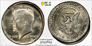 1977 50c Kennedy Half Dollar Mint Error Off Center Finned Rim PCGS MS 65 - Picture 1 of 6