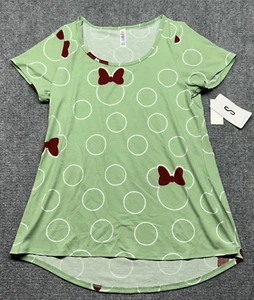 LulaRoe Disney Classic T-Shirt Womens S Green Minnie Mouse Short Sleeve New - Picture 1 of 8