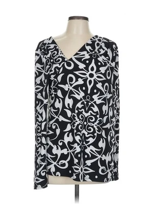 Narciso Rodriguez for Design Nation Women Black Long Sleeve Blouse L - Image 1 of 4