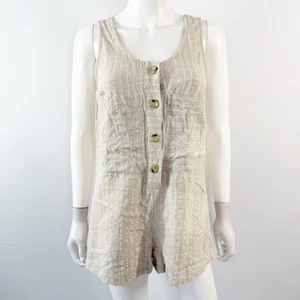 Whimsy + Row hellbraun gestreifter Strampler Gr. XS Knopfleiste ärmellos Sommer Preppy - Bild 1 von 10