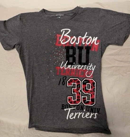 Boston University Terriers Women’s Champion Bling T-Shirt-Medium-NWT - Image 1 of 1