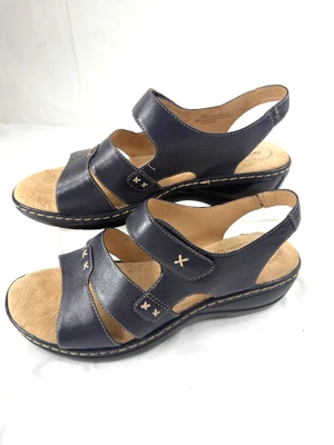 Comfortiva by Softspots leather Sandals navy blue size 7WW new - Image 1 of 4