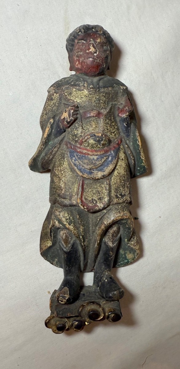 木製、時代彫刻　(明代〜) Yahoo!オークション - 観心・時代旧蔵 C2005明時代 楠木彩絵