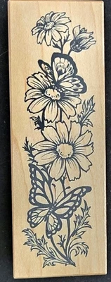 Sello de goma PSX G-2005 verano mariposa y margarita borde flores Foto 1 de 2