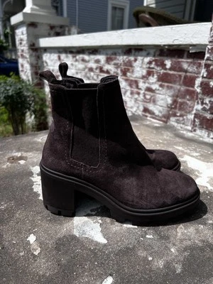 Великолепные женские размер 6,5 Melisa шоколадно-коричневый замши на платформе ботинки коренастый - Изображение 1 из 4