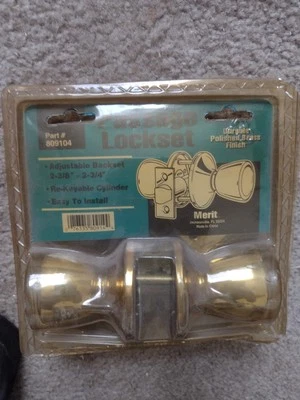  Conjunto de trava de passagem de maçaneta de porta de latão polido. Mérito. Novo no pacote  - Imagem 1 de 2