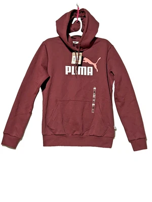 Women's Puma Pullover Fleece Hoodie Sweatshirt Black Sz S Classic Logo NWT - Image 1 of 4