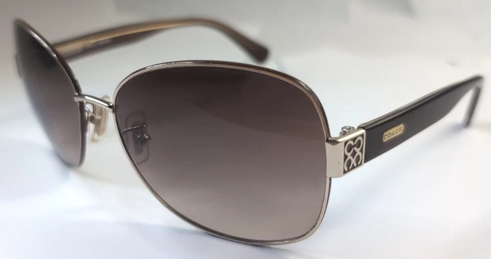 Gafas de sol Coach S1019 marco de metal marrón de gran tamaño 58-15 125 Foto 1 de 4