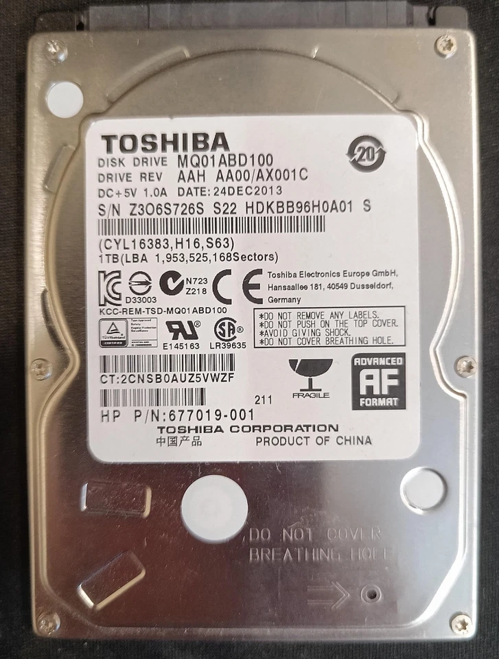 Toshiba 1TB 2.5" MQ01ABD100 Internal Hard Drive - Image 1 of 1