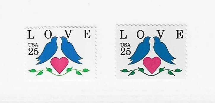 US Love Blue Birds Dove 25c Stamp Set Scott #2440 - 2441 - Image 1 of 1