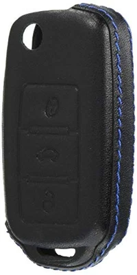 core OBJ Leather Key Cover with Blue Stitching for Volkswagen The Beetle/UP / - Image 1 of 4