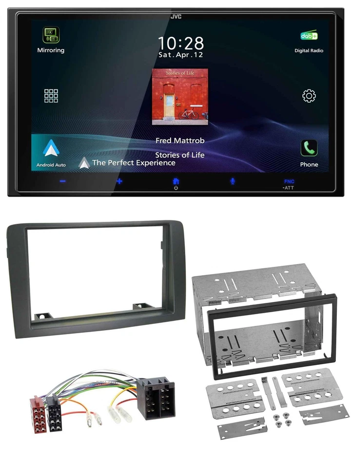 JVC USB Bluetooth 2DIN DAB MP3 Autoradio für Fiat Idea (ab 05) - grau - Bild 1 von 4