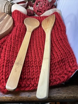Pampered Chef Bamboo Spoon Set Wooden Spoon & Spatula - Image 1 of 4