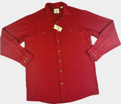 NUEVA Camisa de Algodón RedHead Para Hombre Grande Alta Franela Roja Manga Larga con Bolsillos Foto 1 de 4