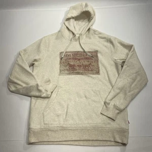 Levi's Sudadera con Capucha Para Hombre Mediana M Manga Larga Bolsillo Cordón Beige - Imagen 1 de 5