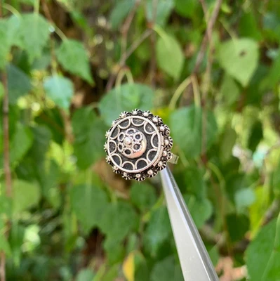Ancienne Bague Argent Massif TDD 54 Ethnique - Photo 1/4