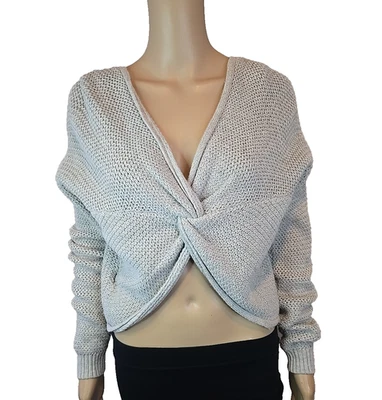 Suéter recortado reversible retorcido de avena Hollister Co. para mujer talla pequeña Foto 1 de 4