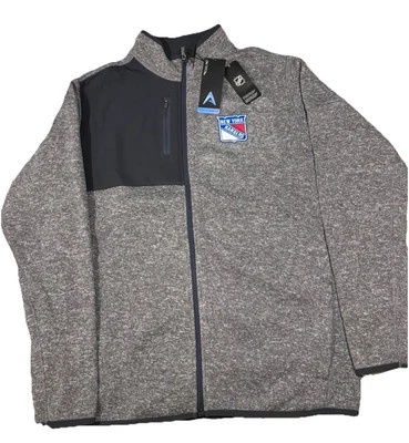New York Rangers  Antigua NHL Full Zip Long Sleeve Gray L Sweater/Jacket - Image 1 of 4