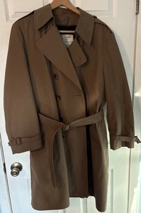 London Fog Maincoat Vintage Trench braun hellbraun khaki Mantel Gürtel Herren Gr. 42 kurz - Bild 1 von 21