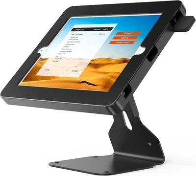 POS Tablet Stand Kiosk - Lockable Rotate Swivel Desk Retail iPad - Image 1 of 4
