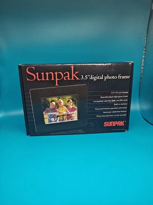 SUNPAK 3.5" PORTABLE DIGITAL PHOTO ALBUM PICTURE FRAME -BLACK - NEW IN THE BOX  - Image 1 of 4