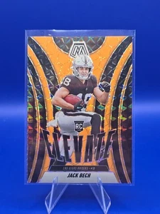 2025 Mosaic Rookie Elevate Mosaic Orange Fluorescent Jack Bech #11 (RC) Raiders - Picture 1 of 2