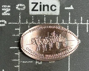 Colonial Williamsburg Virginia VA Horse & Carriage Elongated Pressed Penny Coin - Picture 1 of 2