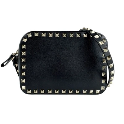 Auténtico Bolso Bandolera Valentino Garavani Negro/Dorado Cuero/Metal - z6666 Foto 1 de 4