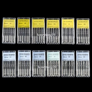 32mm #1-6 Dental Peeso Reamer Drills & Gates Glidden Drills Root Canal Expander - Picture 1 of 27