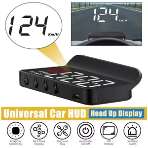 OBD2 II Universal HUD Head UP Speedometer Digital Display Car Speed Warning - Picture 1 of 12