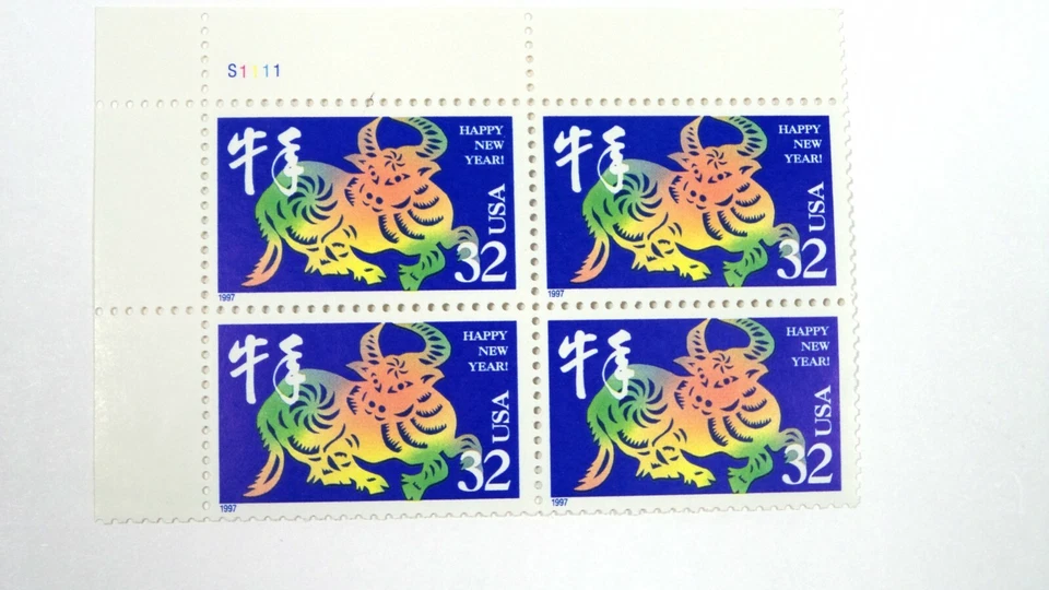 Scott #3120 USA Block of 4 32c Stamps Chinese New Year of the Ox - Image 1 of 1