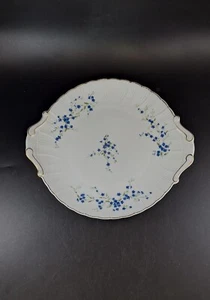 Bernardaud Limoges Myosotis France Floral Serving Cake Plate  Blue Forget Me Not - Picture 1 of 11