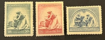 Sellos de viaje: estampillas semipostales de Checoslovaquia Mi 361-363 madre e hijo MNH OG Foto 1 de 4