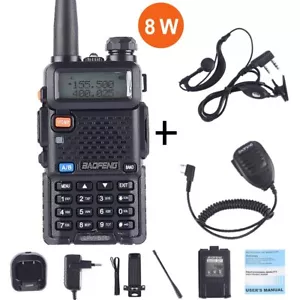Radio Walkie Talkie Ham Baofeng UV-5R 8W 8W Radio Portátil 8 Vatios Caza - Imagen 1 de 6