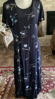 Vintage Laura Ashley Empire Waist Darted Floral Print Opaque Shift Dress Size 10 - Imagem 1 de 4