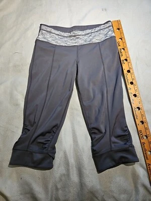 Pantalones PrAna Mujer Talla Pequeña S Gris Alyson Knicker Acanalado Corto Legging Yoga Gimnasio Foto 1 de 4