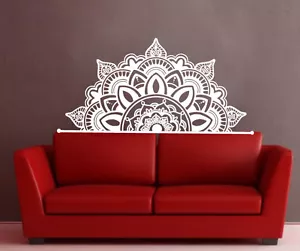 Half Mandala Wall Decals Headboard Vinyl Sticker Bohemian Boho Home Decor MS782 - Picture 1 of 5
