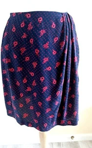 Amanda Smith Pure Silk Multi-colored Floral Skirt size 6 Faux Wrap - Picture 1 of 12