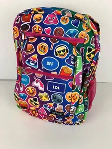 Top Trenz 5 Zipper Girls Emoji Unicorn School Backpack NWT - Picture 1 of 19