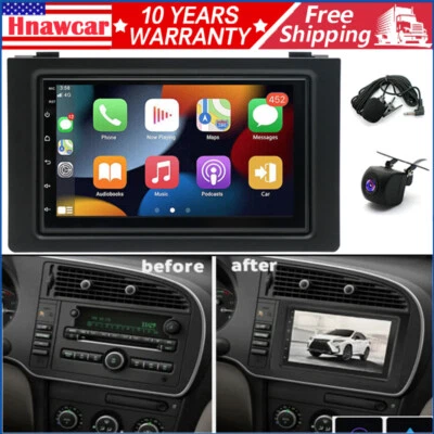 7" For Saab 9-3 93 2007-2011 For Carplay Android Auto Stereo Radio Gps Navi US Foto 1 de 4