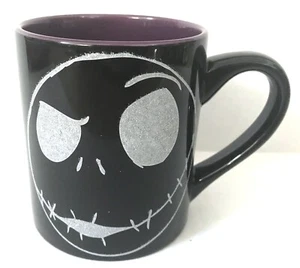 DISNEY NIGHTMARE Before Christmas Silver GLITTER Skull JACK Ceramic MUG 14oz NEW - Picture 1 of 2