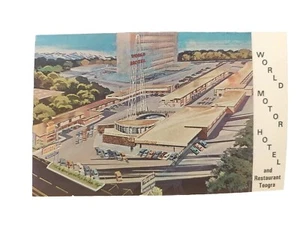 Postcard 1960s World Motor Hotel and Restaurant Teogra Salt Lake City Utah - Foto 1 di 5