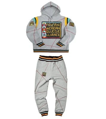 Men's Grey/Red Hooded Sweatshirt and Joggers Set Casual Tracksuit - Image 1 of 4